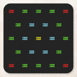 Posavasos Cuadrado De Papel Plantilla de patrón de imagen o logotipo cargado m