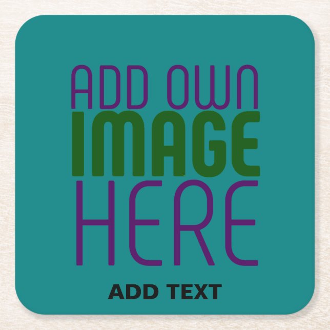 POSAVASOS CUADRADO DE PAPEL PLANTILLA DE TEXTO DE IMAGEN VERDE VERDE AZULADA E (Anverso)