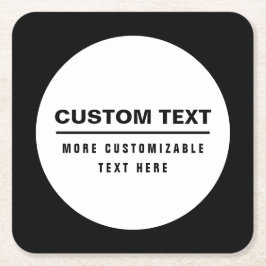 Posavasos Cuadrado De Papel Plantilla de texto personalizable simple y negrita