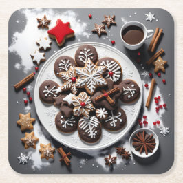 Posavasos Cuadrado De Papel Plato de papel navidad 1 - 001