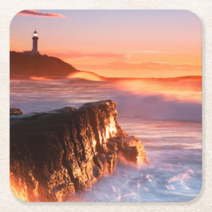 Posavasos Cuadrado De Papel Playa principal de los soldados del faro el   de