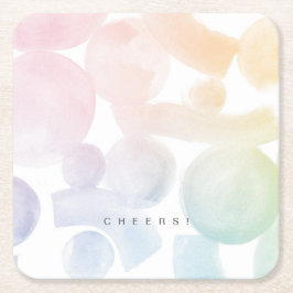 Posavasos Cuadrado De Papel Playas de papel de patrón acuarela