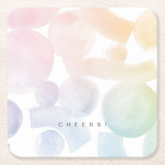 Posavasos Cuadrado De Papel Playas de papel de patrón acuarela