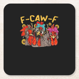 Posavasos Cuadrado De Papel Playera de pollo F-Caw-F para hombres y mujeres di
