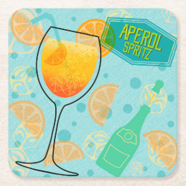 Posavasos Cuadrado De Papel Plaza Aperol Spritz