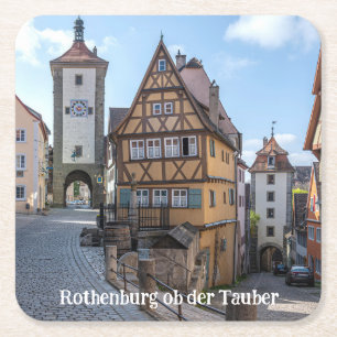 Posavasos Cuadrado De Papel Plönlein en Rothenburg ob der Tauber, Alemania
