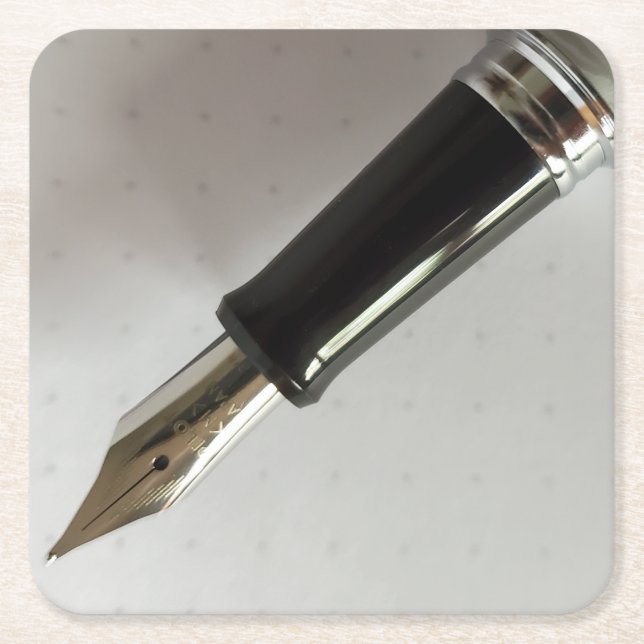 Posavasos Cuadrado De Papel Pluma estilográfica (Anverso)