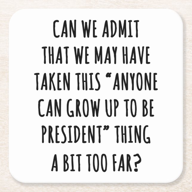 Posavasos Cuadrado De Papel ¿Podemos admitir? (Anverso)