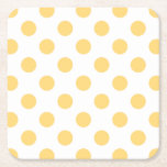 Posavasos Cuadrado De Papel Polkadots amarillos<br><div class="desc">Polkadots amarillos sobre fondo blanco</div>