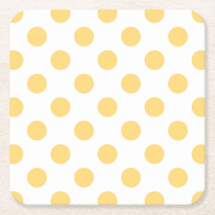 Posavasos Cuadrado De Papel Polkadots amarillos