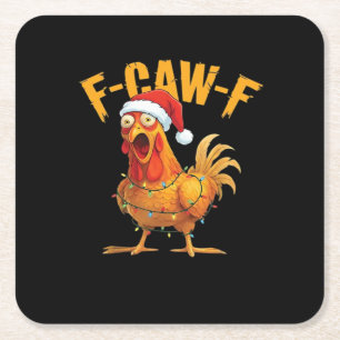 Posavasos Cuadrado De Papel Pollo F-Caw-F Navidad Esencial