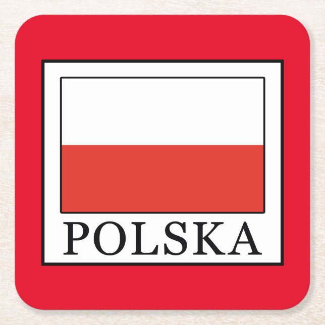 Posavasos Cuadrado De Papel Polska (Anverso)