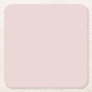 Posavasos Cuadrado De Papel Polvo Rosa Sólido Ligero Elegante Minimalista