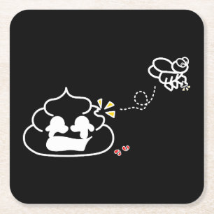 Posavasos Cuadrado De Papel Poop desolado - Brootsch the PooPoo