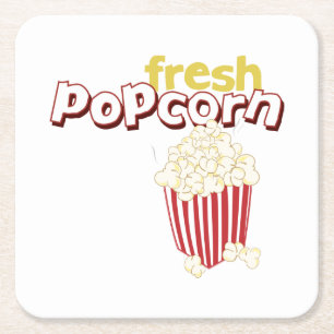 Posavasos Cuadrado De Papel Popcorn fresco