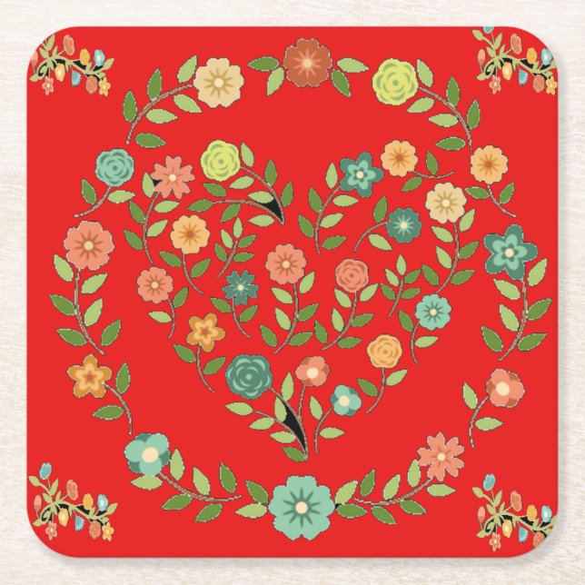 Posavasos Cuadrado De Papel porta copos (Anverso)