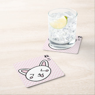 Posavasos Cuadrado De Papel Porta copos gatinho rosa
