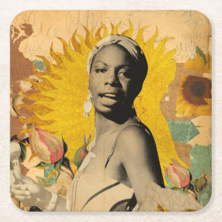 POSAVASOS CUADRADO DE PAPEL PORTA COPOS JAZZ - NINA SIMONE