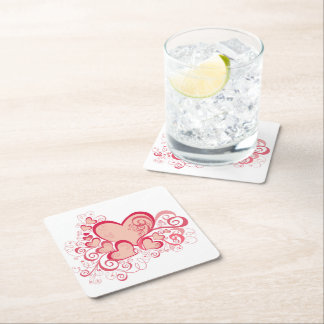 Posavasos Cuadrado De Papel Porta-vasos del Día de San Valentín