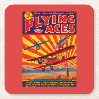 Posavasos Cuadrado De Papel Portada de revista de los as de vuelo