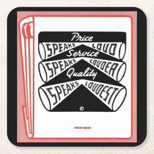 Posavasos Cuadrado De Papel Portada de una antigua libreta de cerillas El prec