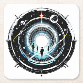 Posavasos Cuadrado De Papel Portal cósmico