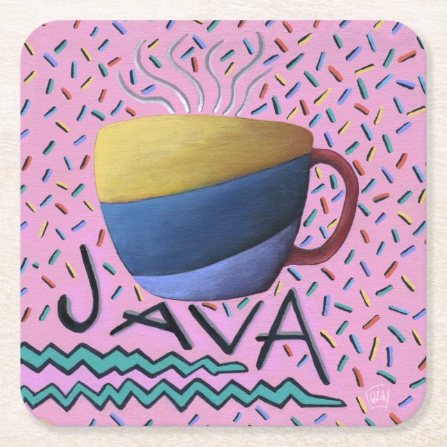 Posavasos Cuadrado De Papel Portavasos de Café Java (Anverso)