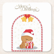 Portavasos de oso de Navidad