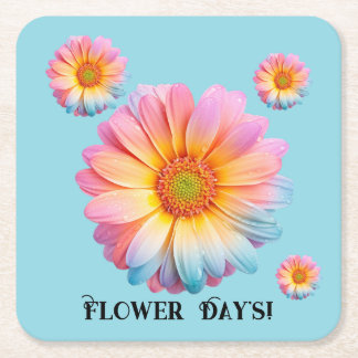 Posavasos Cuadrado De Papel Portavasos de Papel (Día de las Flores)
