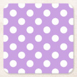 Posavasos Cuadrado De Papel Pos de polka blanca sobre lila<br><div class="desc">Pos de polka blanca sobre lila</div>