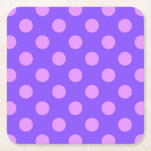 Posavasos Cuadrado De Papel Pos de polka de Lilac en periwinkle