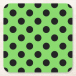 Posavasos Cuadrado De Papel Pos de polka negro sobre verde lima<br><div class="desc">Pos de polka negro sobre verde lima</div>