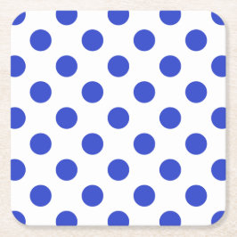 Posavasos Cuadrado De Papel Pos reales de polka azul
