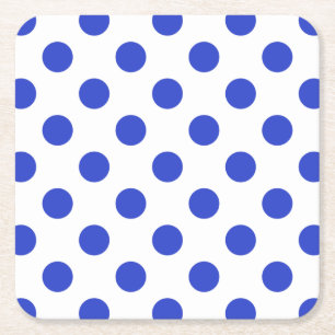 Posavasos Cuadrado De Papel Pos reales de polka azul
