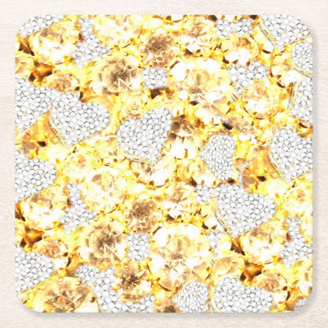 POSAVASOS CUADRADO DE PAPEL POSA VASOS BLING (Anverso)