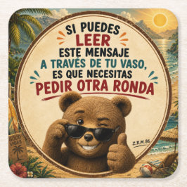 Posavasos Cuadrado De Papel Posavaso osito sonriente
