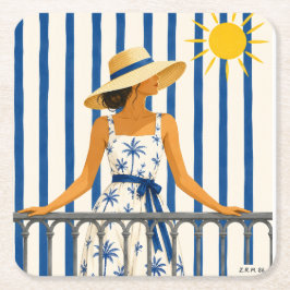 Posavasos Cuadrado De Papel Posavaso Welcome summer
