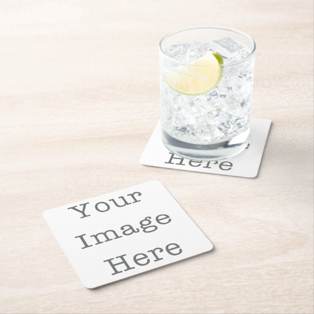 Posavasos Cuadrado De Papel Posavasos de arenisca con foto personalizada (In situ)