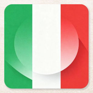 Posavasos Cuadrado De Papel Posavasos de bandera italiana minimalista