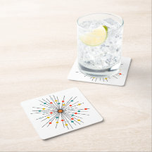 Posavasos de Bebida con Motivo de Punto Atómico de