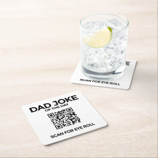 Posavasos Cuadrado De Papel Posavasos de broma de papá QR
