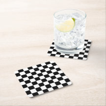 Posavasos de cuadros negros y blancos