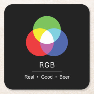 Posavasos Cuadrado De Papel Posavasos de diseño RGB Really Good Beer