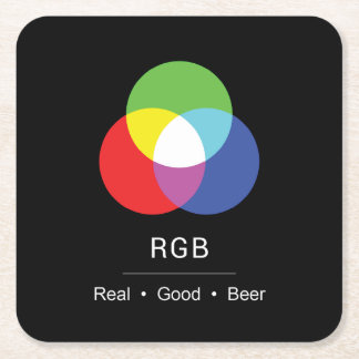 Posavasos Cuadrado De Papel Posavasos de diseño RGB Really Good Beer
