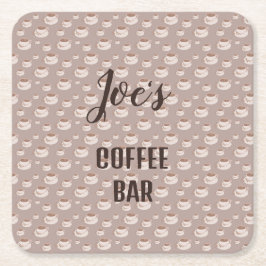 Posavasos Cuadrado De Papel Posavasos de estación de café personalizada