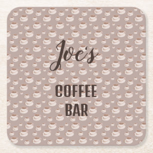 Posavasos Cuadrado De Papel Posavasos de estación de café personalizada