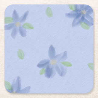 Posavasos Cuadrado De Papel Posavasos de Flor de Vinca