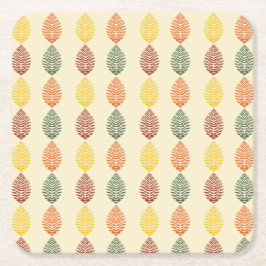 Posavasos Cuadrado De Papel Posavasos de Hojas de Otoño