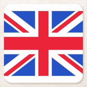Posavasos Cuadrado De Papel Posavasos de la bandera de Union Jack