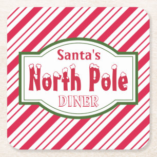 Posavasos Cuadrado De Papel Posavasos de North Pole Diner